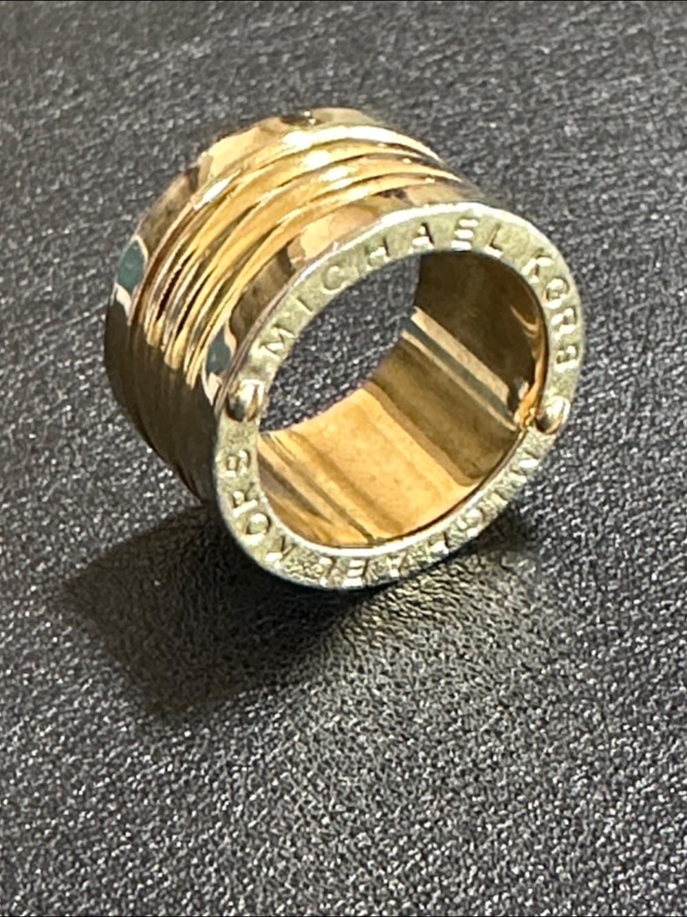 Michael Kors Barrel Band Gold Tone Wide Ring